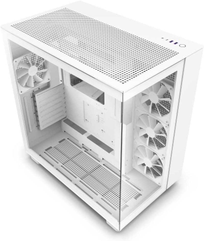 NZXT H9 Flow - CM-H91FW-01 - Dual-Chamber-ATX Mid-Tower PC-Gaming-Gehäuse - High-Airflow-perforierte