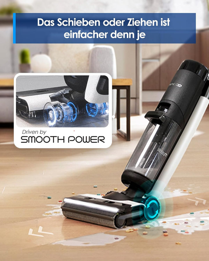 Tineco Floor ONE S7 FlashDry Nass Trockensauger, 70°C Heissluft-Schnell-Trocknung, Doppelseitige Kan