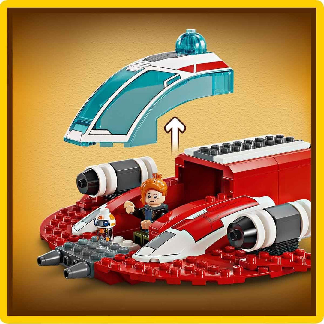 LEGO Star Wars: Young Jedi Adventures Der Crimson Firehawk, Starterset für Kinder mit baubarem Raums