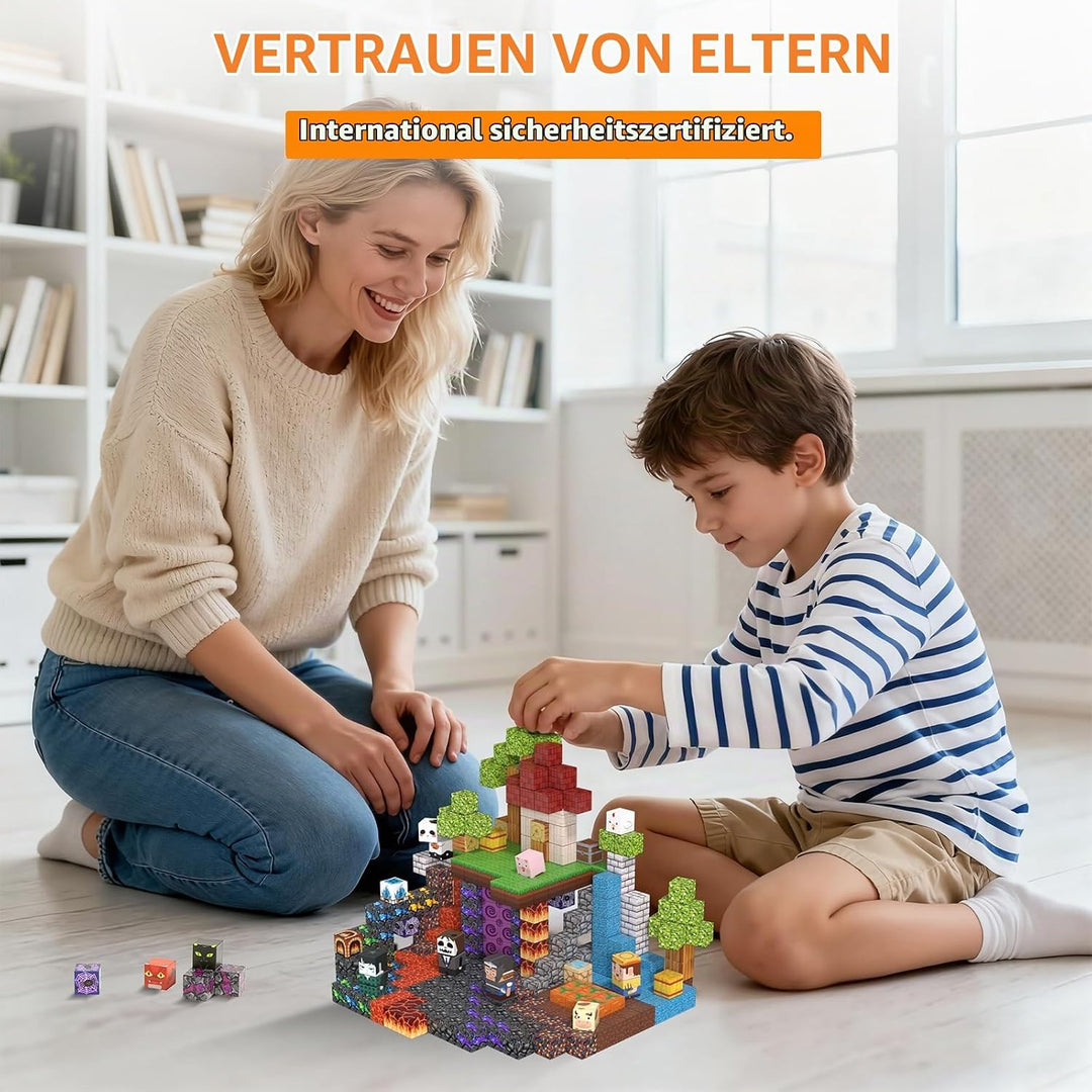 Vdealen 300 PCS Magnetische Bausteine, Stapelung Magnetwürfel Spielzeug für Kinder, STEM Montessori