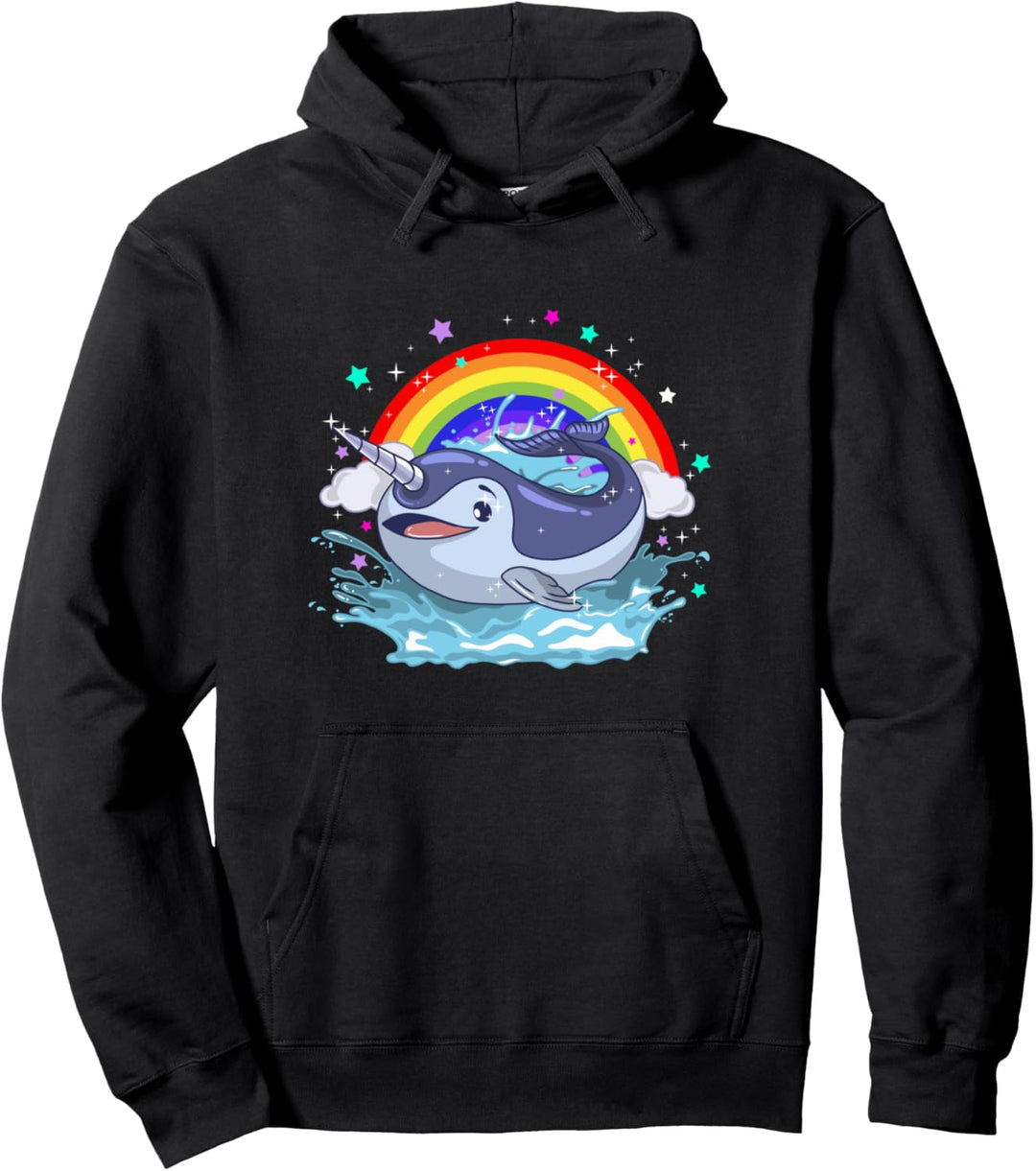 Cute Horned Narwhal Unicorn Of The Sea Pullover Hoodie