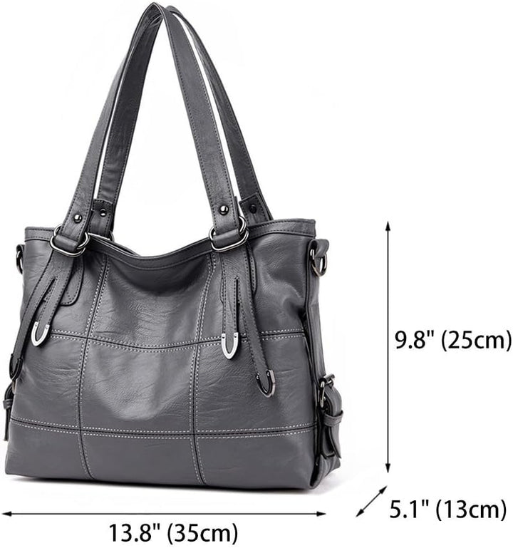 DEERWORD Damen Taschen Handtaschen Elegant Frau Schultertaschen Lack PU-Leder Henkeltaschen Grau, Gr