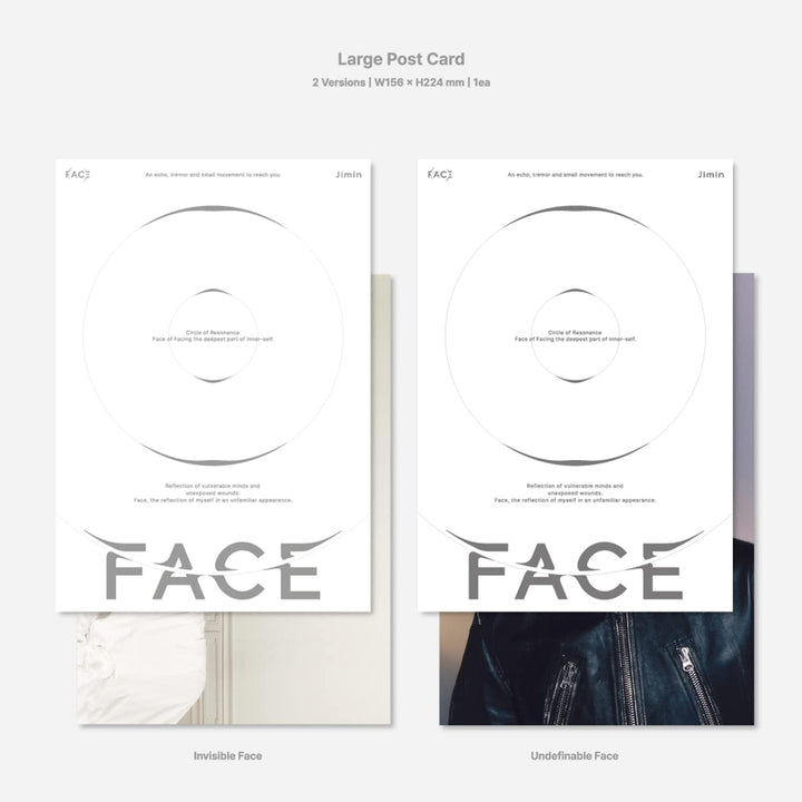 JIMIN OF BTS - [FACE] (Invisible Face Ver.) Photo Book + CD + Photo Card A + Photo Card B + Post Car