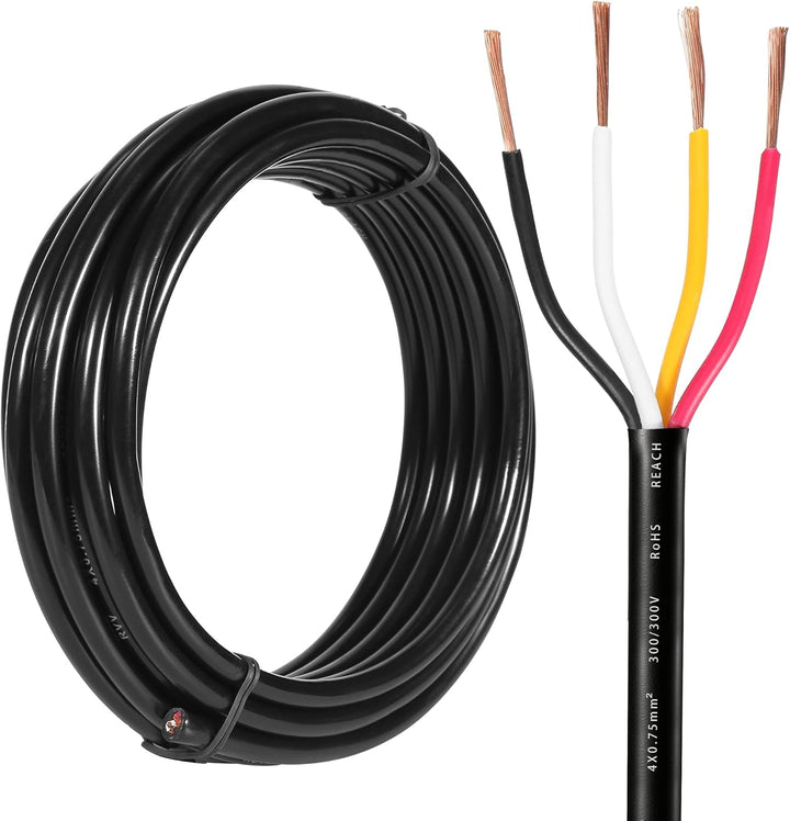 4 Adriges Anhängerkabel KFZ Kabel 10M, Fahrzeugkabel 4 adrig für Anhänger Beleuchtung Rücklichter, 4