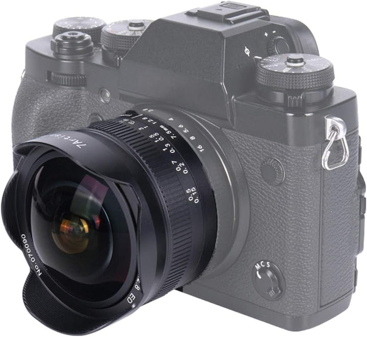 7Artisans 7,5 mm F2,8 II Sony E Mount APS-C Fisheye Prime Objektiv,Manuelles 190° Ultra Weitwinkel F