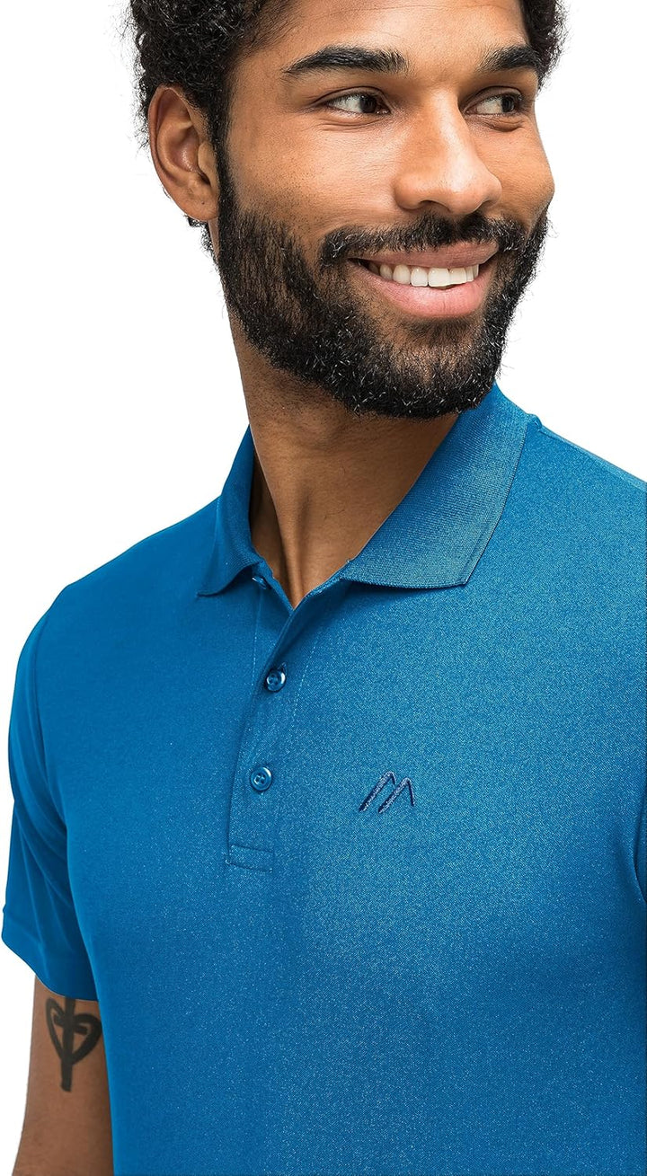 maier sports Herren Poloshirt Ulrich 3XL Blau, 3XL Blau