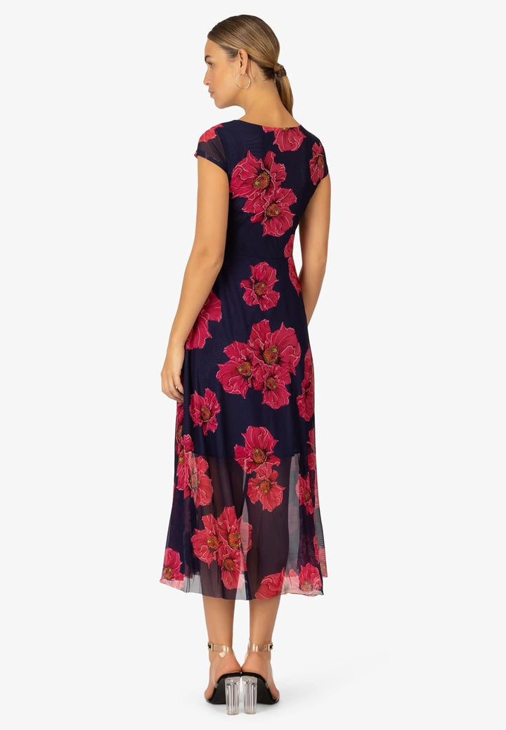 Mint & Mia Damen Schönes Kleid Dress 34 Navy-rot, 34 Navy-rot