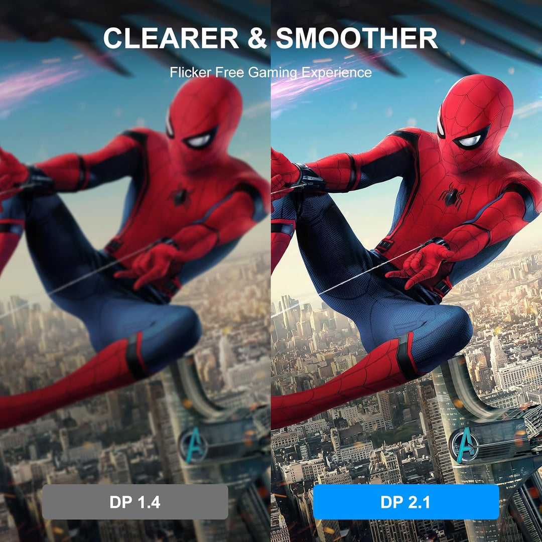 jojobnj 16K 10K 2.1 Displayport Cable, DP Cable 7 m (8K @ 60Hz, 4K @ 144Hz, 2K @ 240Hz,40Gbit) for L