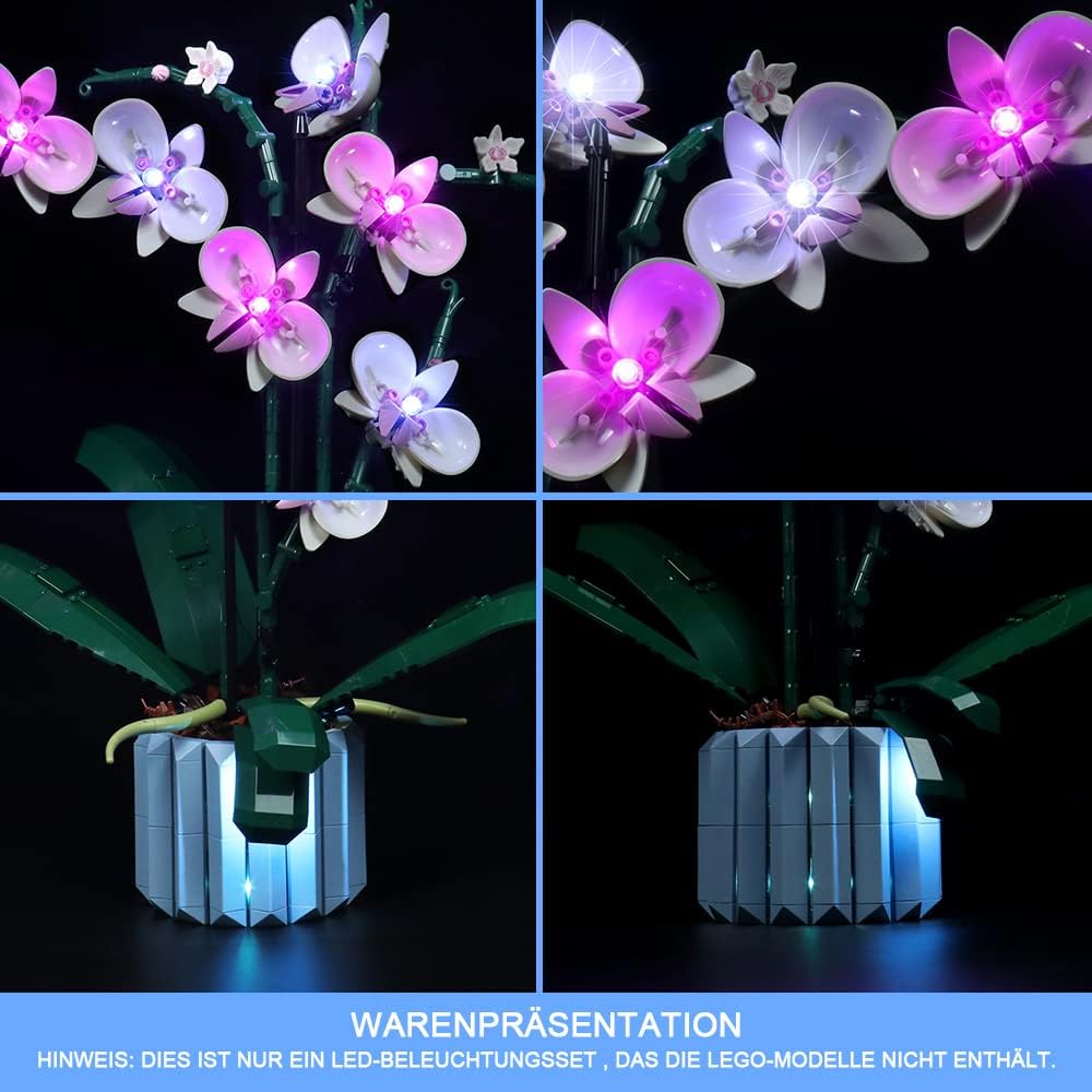 LocoLee Led Licht Set Kompatibel mit LEGO Orchidee, Led Beleuchtungs Set Compatible with LEGO 10311