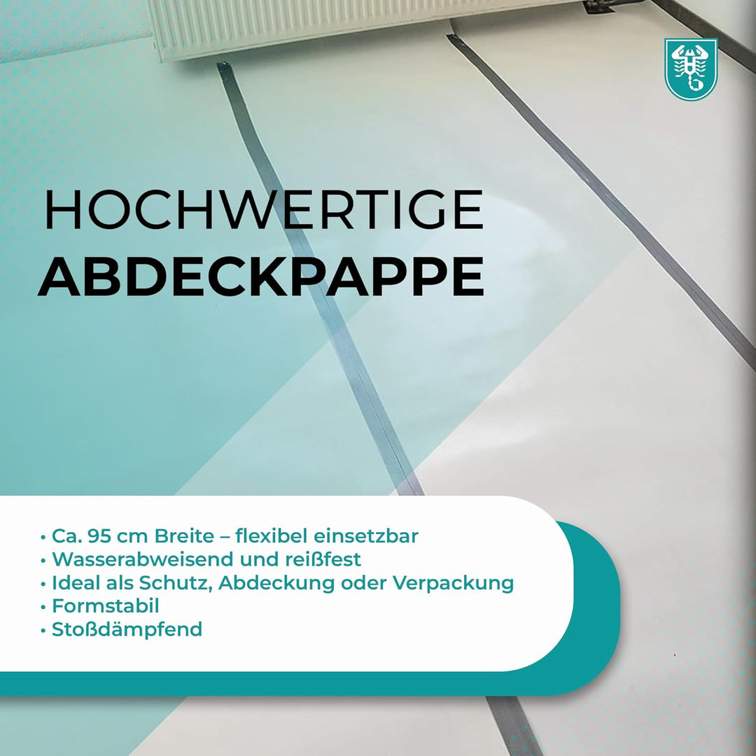 Milchtütenpapier Abdeckpappe Pappe Milchkarton 220 g/m² hochwertig ca. 0,95 m Br. weiss 55 m²