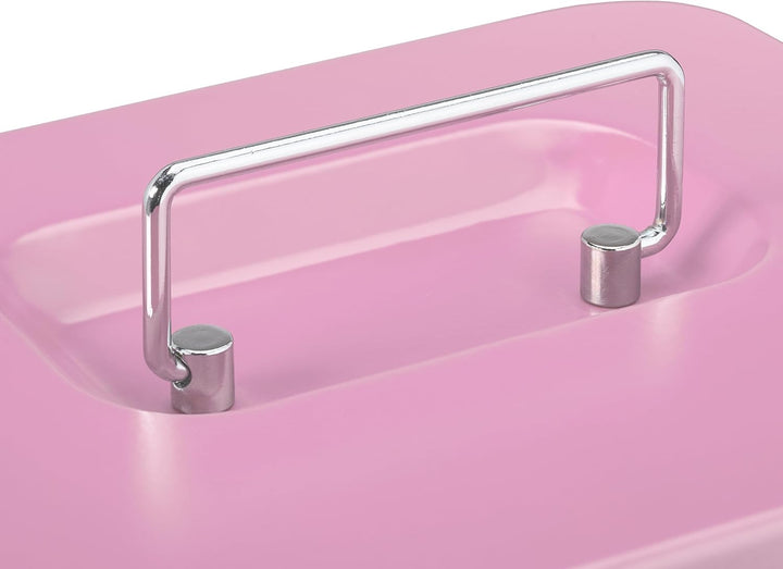 Relaxdays Geldkassette abschliessbar, entnehmbarer Einsatz, 5 Fächer, Geldkasten Eisen, HxBxT: 8,5 x