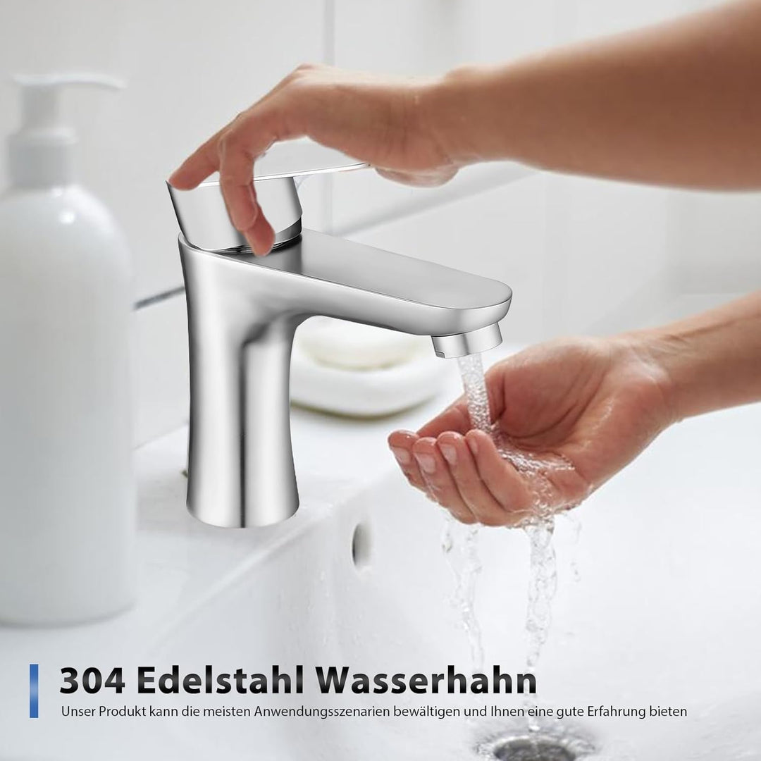 Kaltwasserhahn Gäste Wc, Kaltwasserarmatur Mit Anschlussschlauch, Bad Armatur Waschbecken, Wasserhah