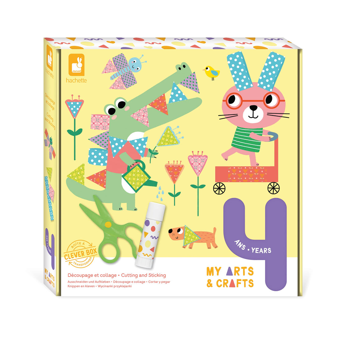 Janod - My Arts & Crafts - Ab 4 Jahre - Ausschneiden und Kleben - 4 Bilder - Kreatives Hobby Kinder