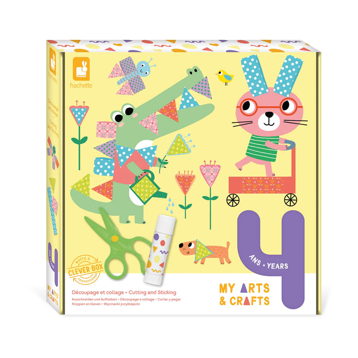 Janod - My Arts & Crafts - Ab 4 Jahre - Ausschneiden und Kleben - 4 Bilder - Kreatives Hobby Kinder