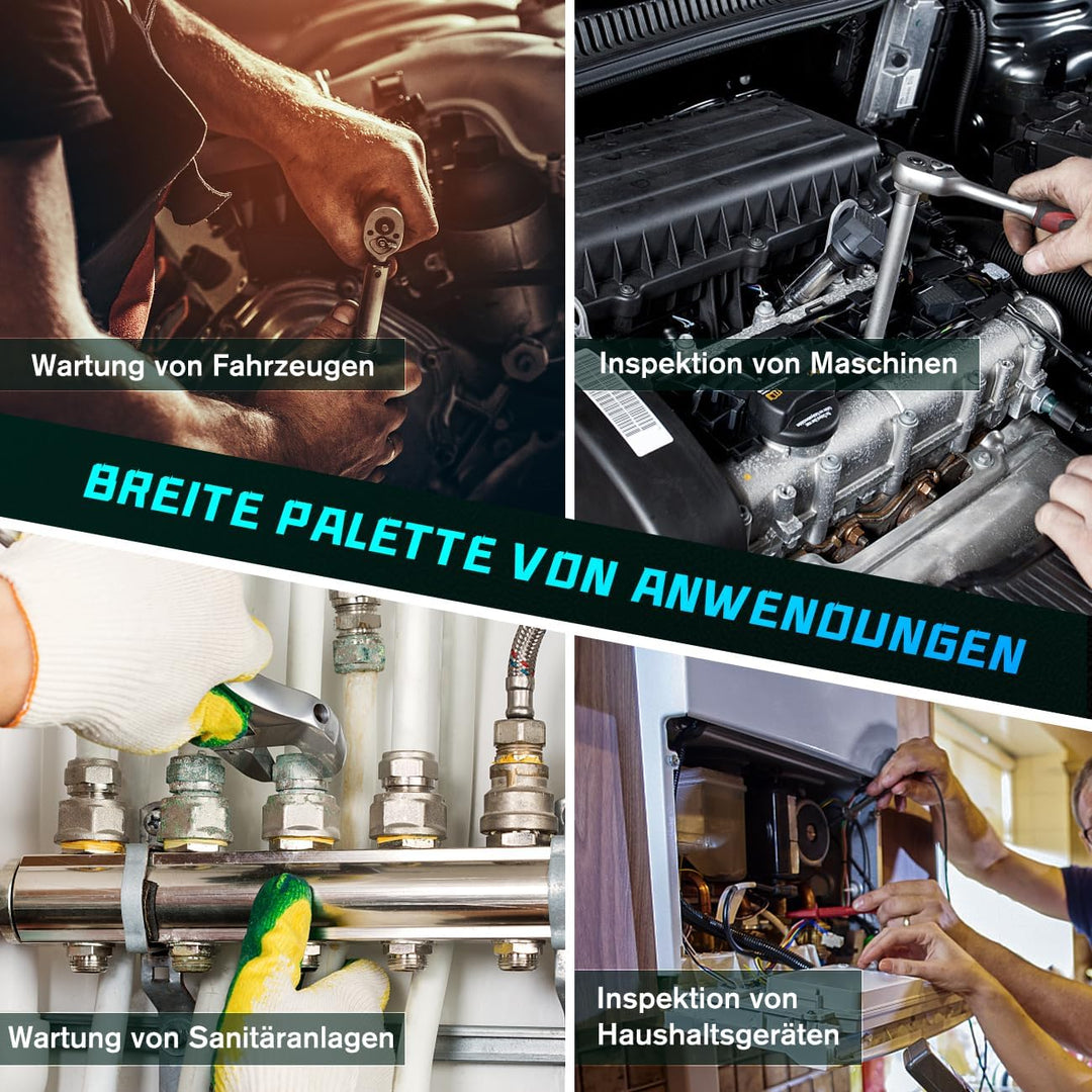 Maylatte Doppellinse Endoskopkamera mit Licht, 7.9mm 1920P HD Inspektionskamera mit 8+1 Lichtern, IP