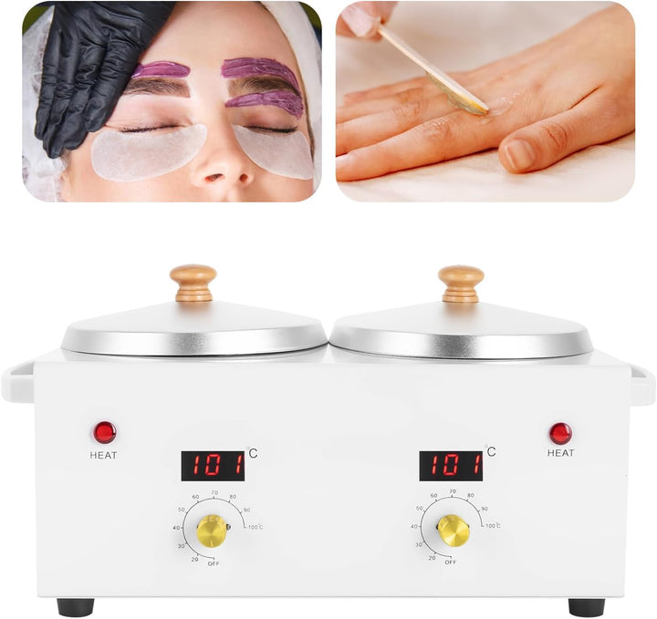 Wachswärmer, 100W Doppeltopf Waxing Maschine - Temperaturbereich 20-120℃, Wachsgerät für Haushalte,