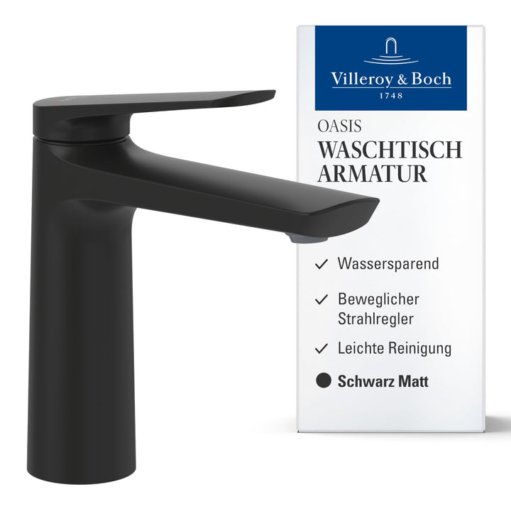 Villeroy &amp; Boch Oasis Waschtischarmatur - Waschbeckenarmatur wassersparend mit Keramikkartusche - Wa