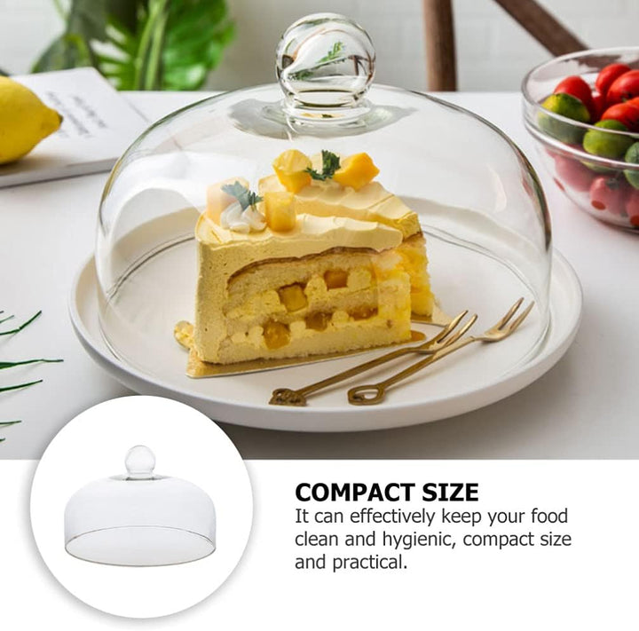 Yardwe Kuchen Glocke Glas Transparent Glasglocke Käseglocke Käse Torten Kuchen Glashaube Tortenglock