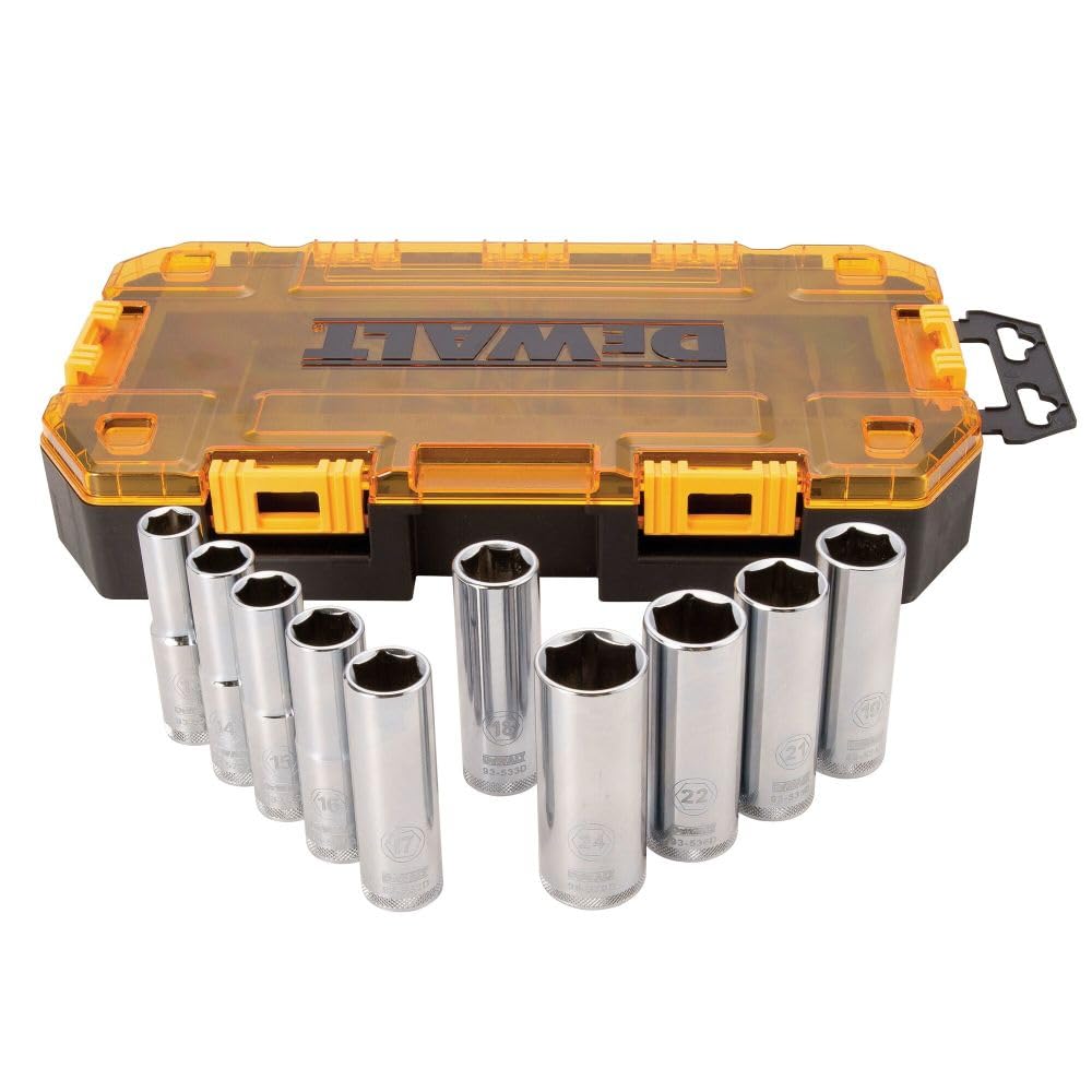 DEWALT Steckschlüsselsatz, metrisch, 1/2 Zoll Antrieb, 10-teilig (DWMT73815) Metrisches Steckschlüss