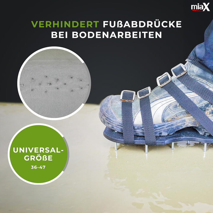 miaX Profi Rasenbelüfterschuhe garantiert abrutschsicher - gewohnt Beste Qualität - Optimierte Rasen
