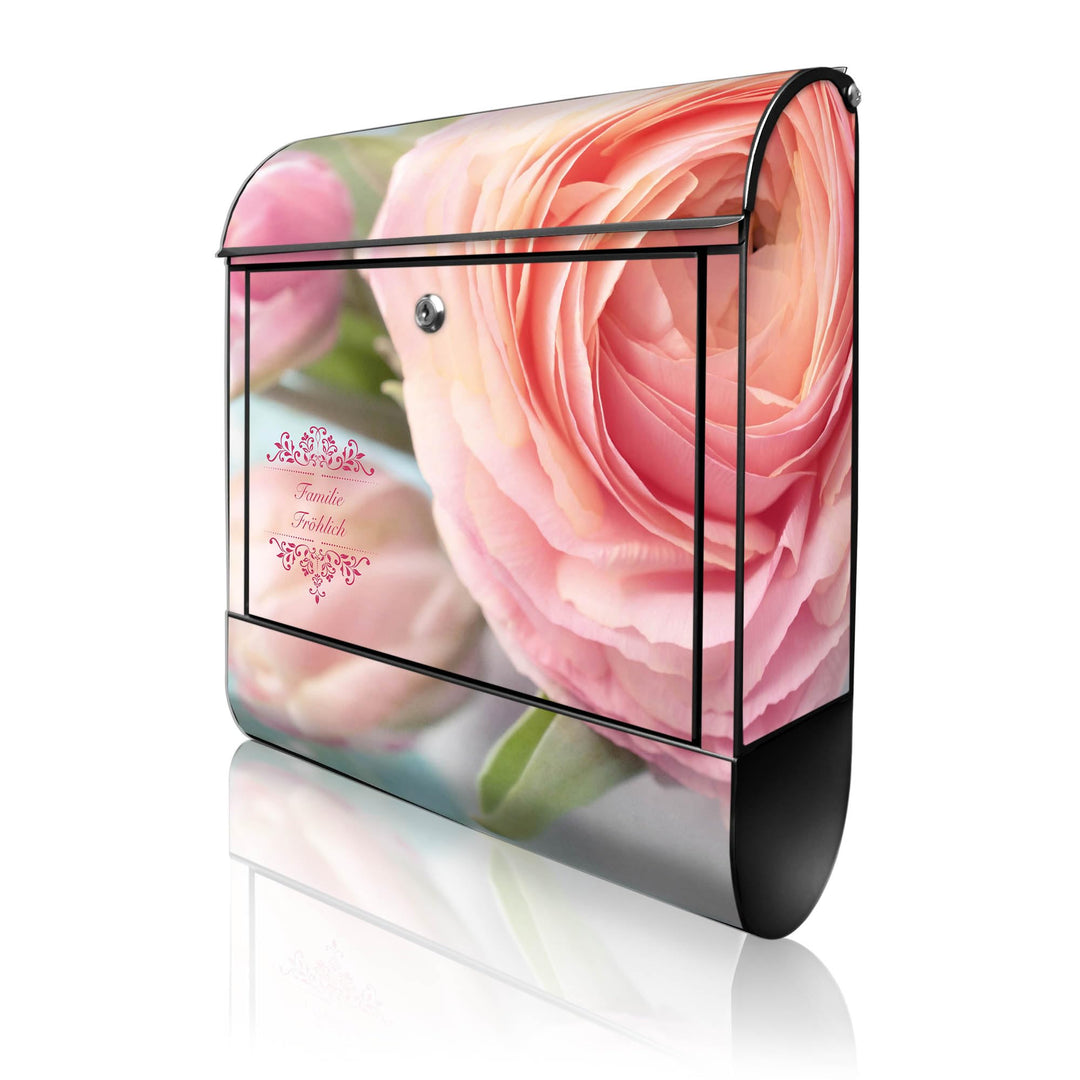 banjado Design Briefkasten personalisiert 38,5x46,5x13cm & 2 Schlüssel - Briefkasten Stahl Schwarz Z