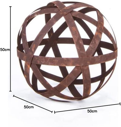 ecosoul Kugel Rostkugel Dekokugel verrostet Bänder Gartenkugel Metall Rost Deko Edelrost Verschieden