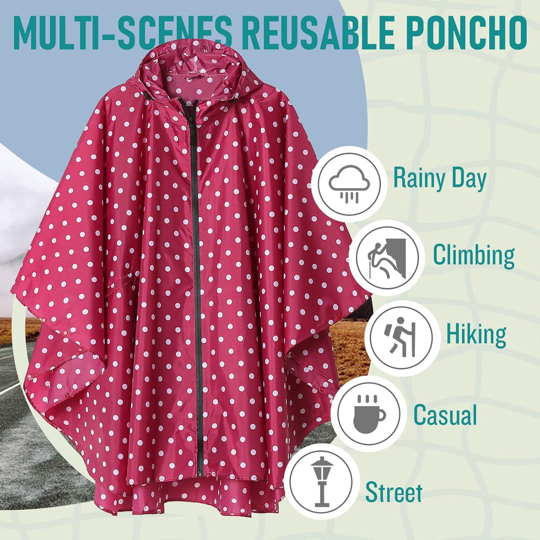 Regen Poncho Jacke Mantel für Erwachsene mit Kapuze wasserdicht mit Reissverschluss im Freien Einhei