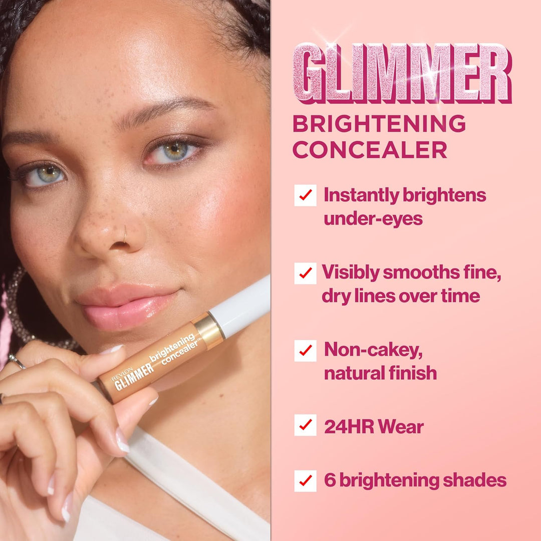 Revlon Glimmer Brightening Concealer, Anti-Concealer, leichte Abdeckung, Vitamin C, Koffein und Stev