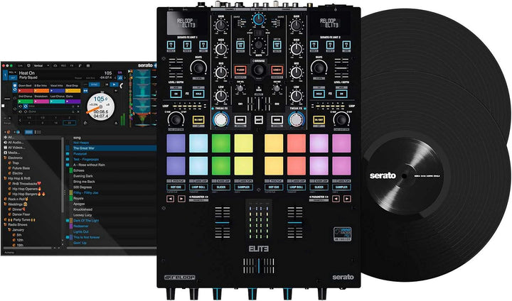 Reloop ELITE Professioneller DVS Performance Mixer für Serato DJ Pro, 16 grosse, anschlagsdynamische