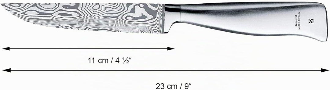 WMF Grand Gourmet Damastmesser, Allzweckmesser 23 cm, Made in Germany, Damaststahl 120-lagig, Perfor