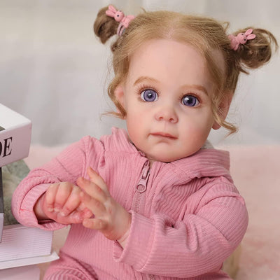 AIBAOLIAN Reborn Puppe 24 Zoll Reborn Baby Lebensecht Weiche Silikon Vinyl echt Reborn Baby Handgema