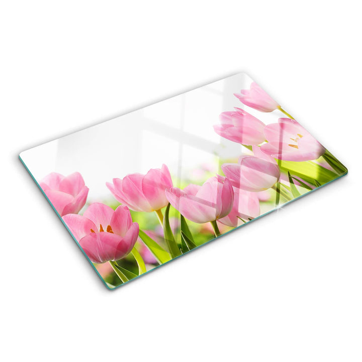 Glasschneidebrett 80x52 cm für die Küche Plastikfrei Dünn Glasplatte Hitzebeständig Rutschfest Silik