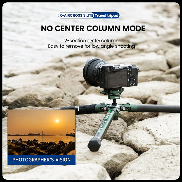 Fotopro Kohlefaser-Stativ 130 cm 360 Grad Kugelkopf, Schnellwechselplatte, leichtes Kamerastativ für