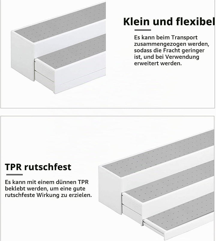 Cikonielf 3-stufiges, erweiterbares Gewürzregal Stufenregal Gewürze Organizer Halter für Küchenarbei