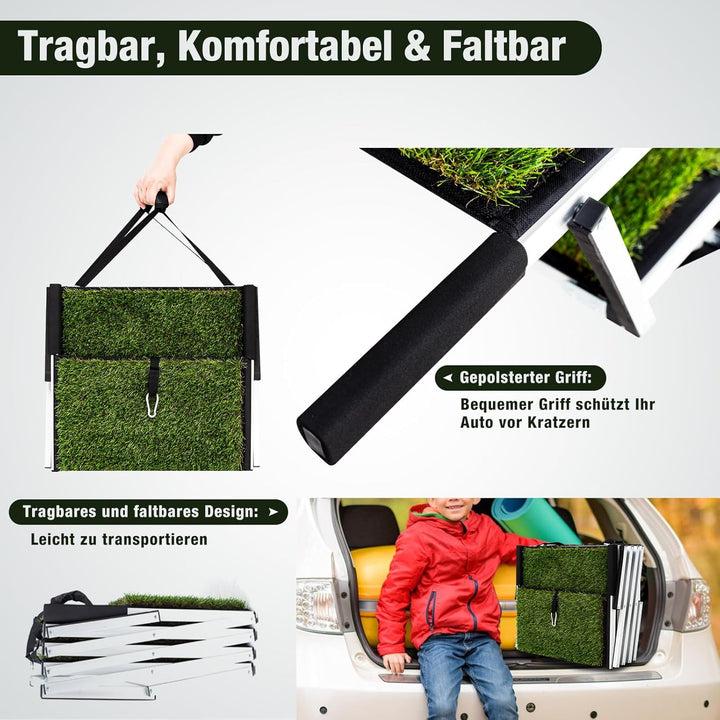 Extra Breit Hunderampe Auto Klappbar,Hundetreppe für Grosse Hunde mit rutschfeste Kunstrasen-Oberflä