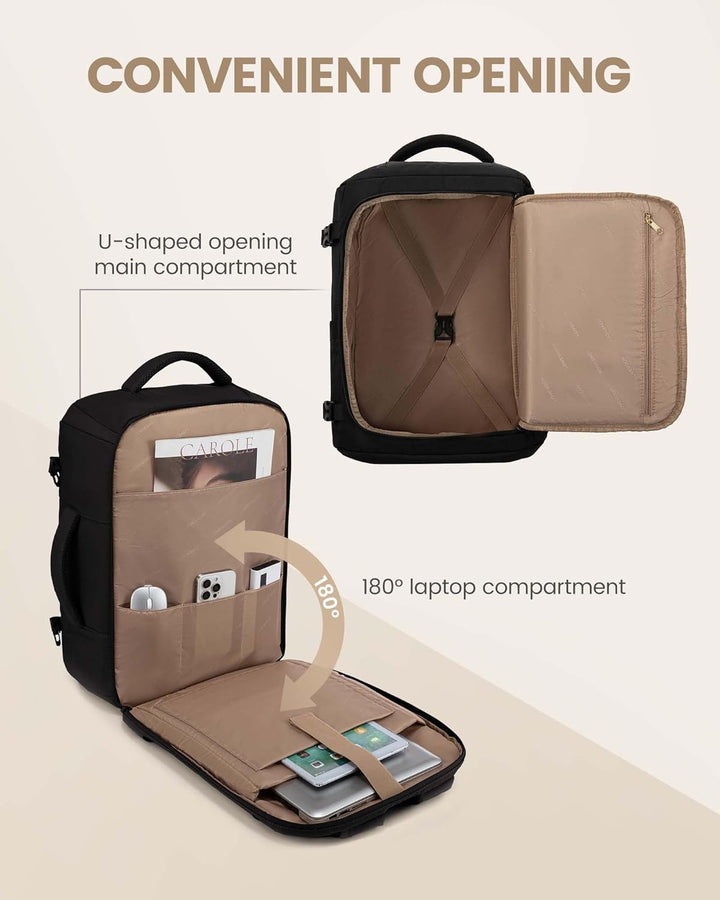 LOVEVOOK Reiserucksack Damen Herren, Handgepäck Rucksack Flugzeug, Travel Backpack Women, Laptop Ruc