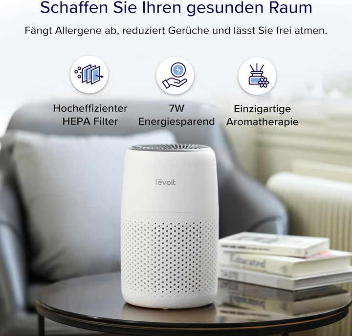 LEVOIT Luftreiniger mit Aromatherapie, HEPA Luftfilter gegen Schimmel, Staub und Tierhaare bis zu 0,