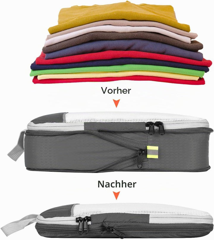 Compression Packing Cube 6-teilig, Gonex Robust &amp; Langlebig Verpackungswürfel, Packtaschen, Kleidert