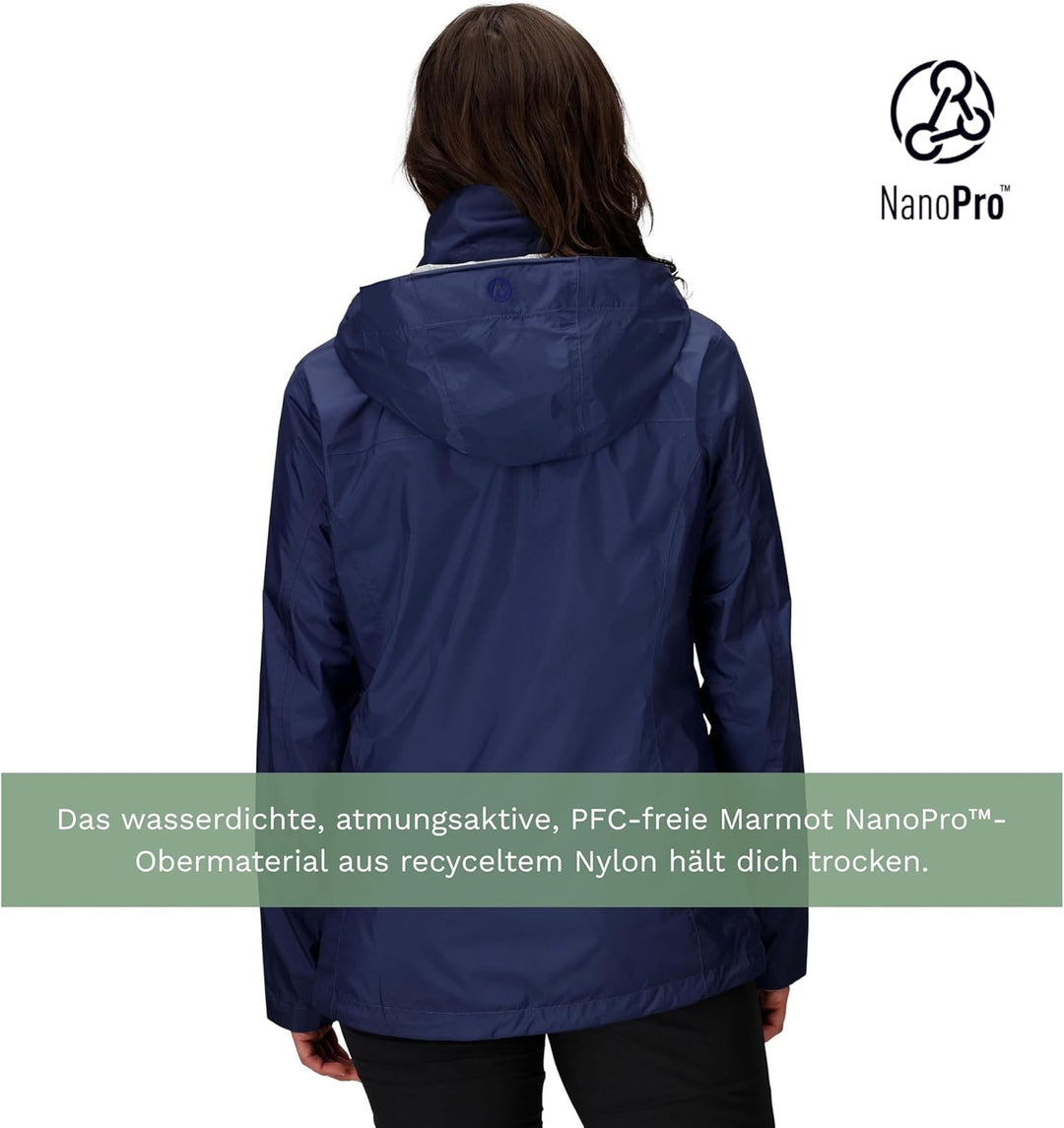 Marmot Damen PreCip Eco Jacket, Wasserdichte Regenjacke, winddichter Regenmantel, atmungsaktiver, fa