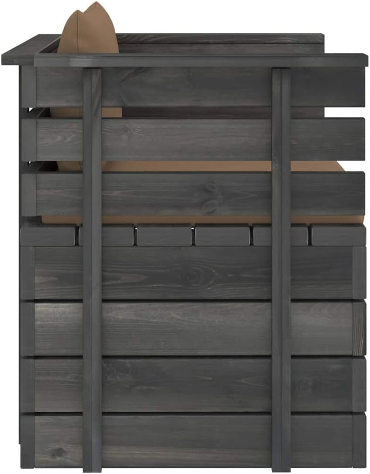 vidaXL Massivholz Gartensessel Loungemöbel Paletten Sessel Gartenmöbel Gartenstuhl Loungesessel mit