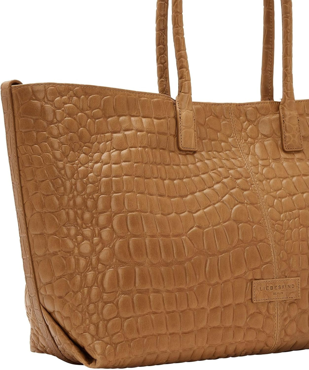 Liebeskind Damen Croco Chelsea Shopper Large Golden Amber, Golden Amber