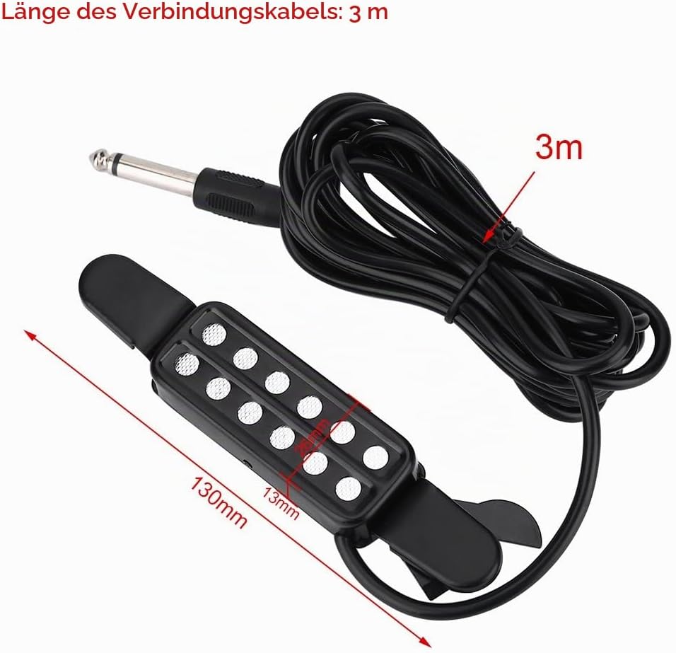 Gitarren Tonabnehmer Akustikgitarre Pickup 12 Schallloch Magnetic Classic Transducer Westerngitarre