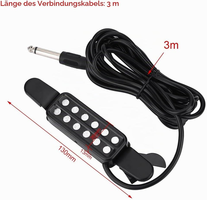 Gitarren Tonabnehmer Akustikgitarre Pickup 12 Schallloch Magnetic Classic Transducer Westerngitarre