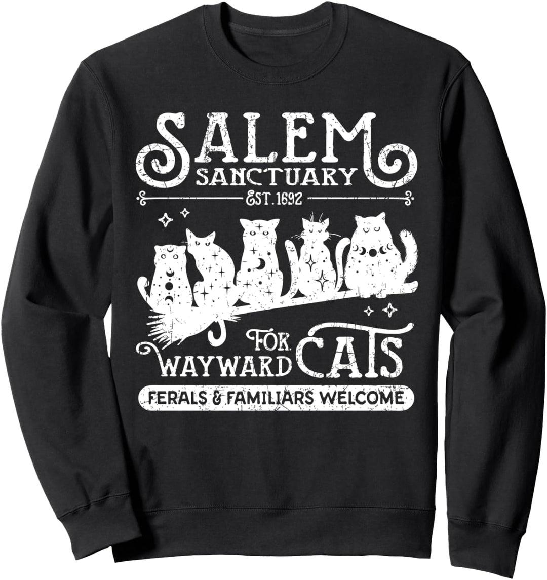 Lustige Hexe Salem Home For Wayward Black Cats Halloween Sweatshirt
