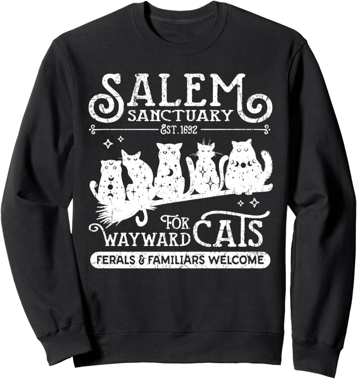 Lustige Hexe Salem Home For Wayward Black Cats Halloween Sweatshirt