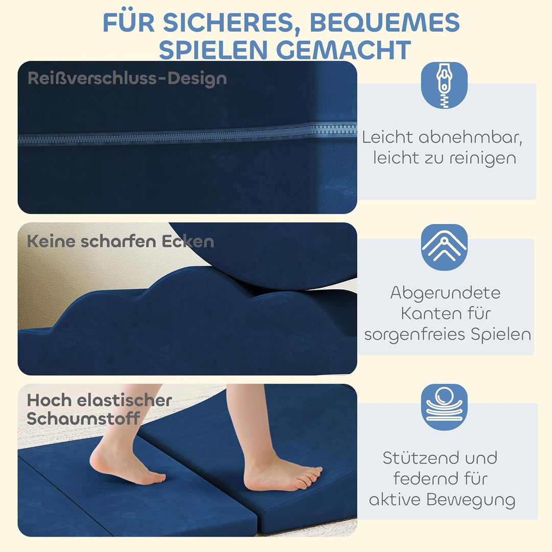 AIYAPLAY Kinder Schaumstoff Bausteine 7er Set Softbausteine Riesenbausteine Klettern Spielsofa Gross