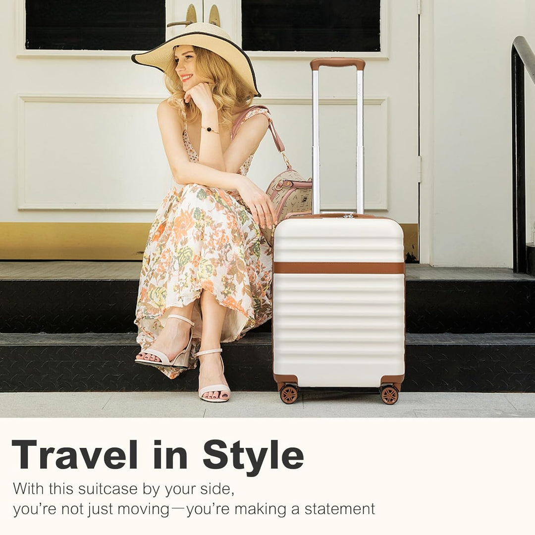 KONO Koffer Trolley Kofferset 3 Teilig Reisekoffer von ABS+PC Hartschalenkoffer mit 4 Rollen TSA Sch