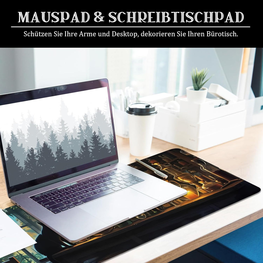 Schreibtischunterlage xl Mauspad Katze 80x30 cm Gross Gaming Mousepad PC Professionelle Gamer Mauspa