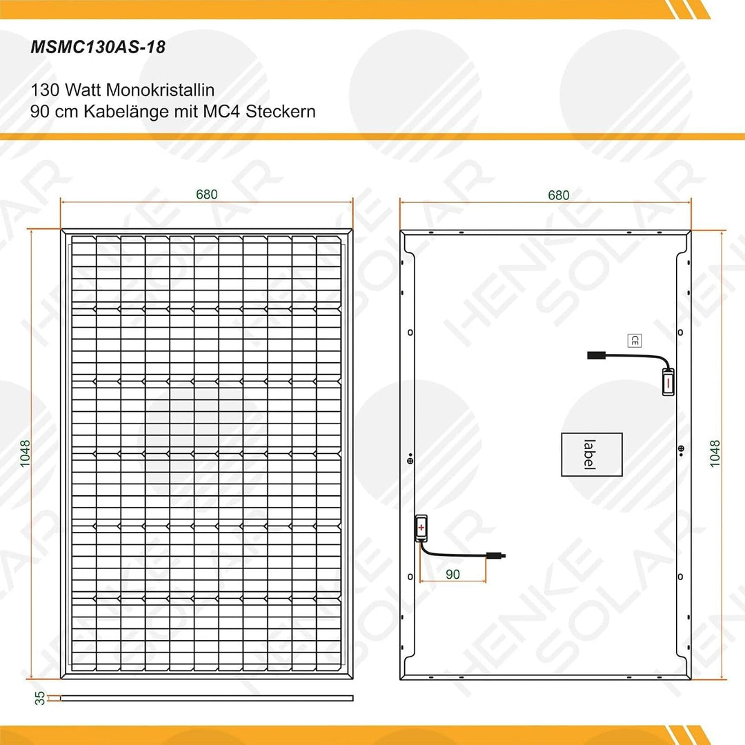 PeObaety 12V Solarmodul Solarzelle 130Watt für Camping, Caravan, Garten GmbH L
