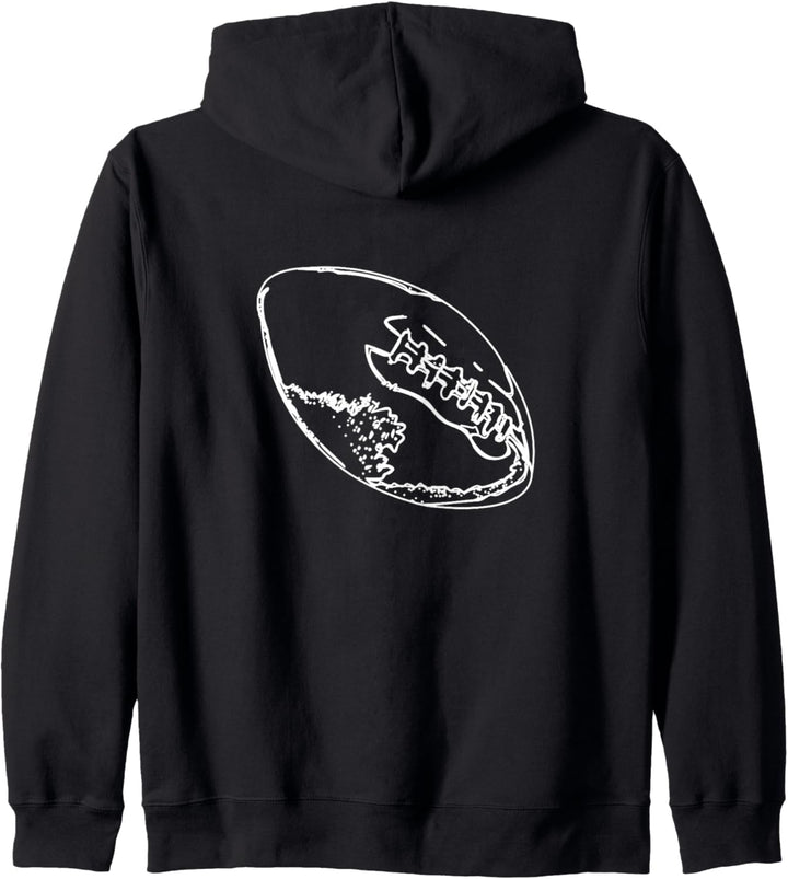 American Football Ball Skizze Footballspieler Kapuzenjacke